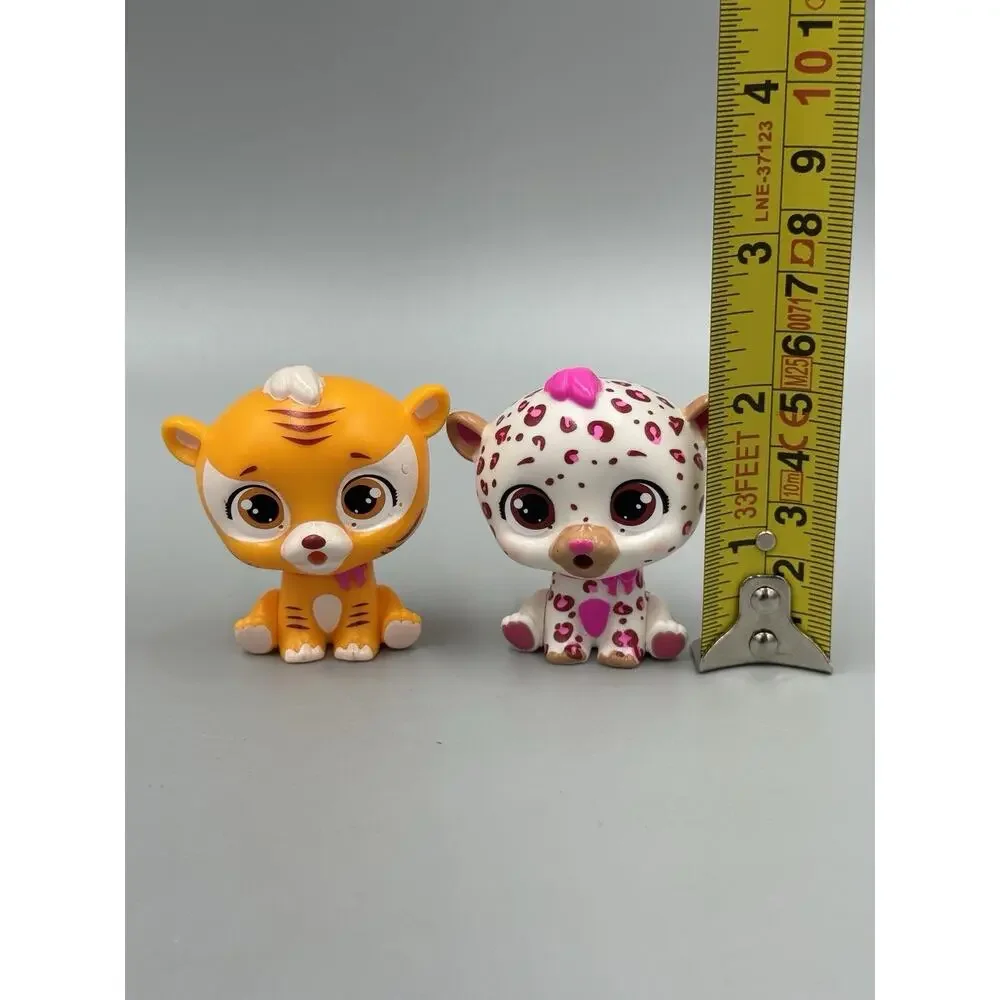 Set Of 2 Plastic Colorful Adorable Animal Pet Figures